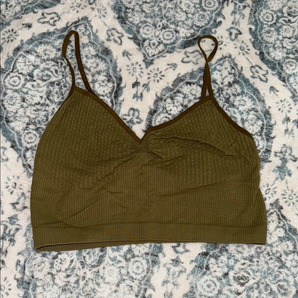 Anthropologie Olive Textured Bralette - Picture 2 of 4